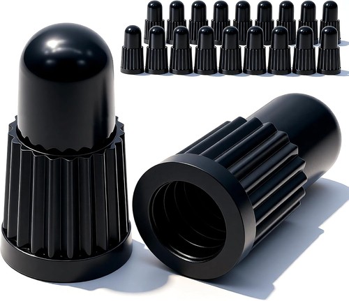 Black presta valve caps 20 - black, (20